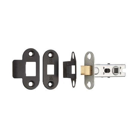 High quality image of Eurospec - 64mm Ce B/T Tubular Mortice Latch Radius - Matt Black | Sku. btl25mb-r | Trade Door Handles.