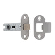 High quality image of Eurospec - 64MM BOLT-THROUGH TUBULAR LATCH - 8MM FOLLOWER - RADIUS - FIXED FOREND - SSS | Sku. btl25sss-r | available to order from Trade Door Handles in Kendal.