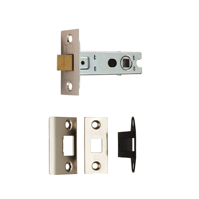 High quality image of Eurospec - Bolt Through Tubular Latch Square - Nickel Plate | Sku. btl2-sq | Trade Door Handles.