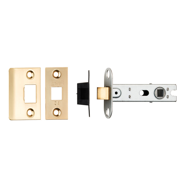 High quality image of Eurospec - 76Mm Ce B/T Tubular Mortice Latch Square - Satin Brass | Sku. btl30sb | Trade Door Handles.