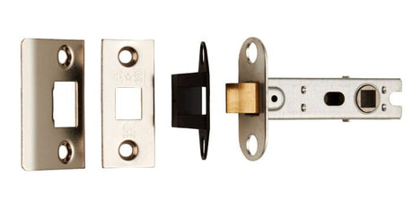 High quality image of Carlisle Brass - Square Tubular Latch Bolt Through 76mm - Nickel Plate | Sku. btl4-sq | Trade Door Handles.