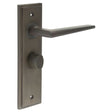 High quality image of Burlington - Mayfair Door Handle Bathroom Backplate Dark Bronze & Turn & Release Sku. BUR-10DB-453DB-81DB