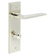 High quality image of Burlington - Mayfair Door Handle Din Bathroom Backplate Polished Nickel & Turn & Release Sku. BUR-10PN-456PN-80PN