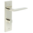 High quality image of Burlington - Mayfair Door Handle Din Bathroom Backplate Polished Nickel & Turn & Release Sku. BUR-10PN-456PN-81PN