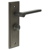High quality image of Burlington - Fitzrovia Door Handle Bathroom Backplate Dark Bronze & Turn & Release Sku. BUR-15DB-453DB-80DB