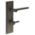 High quality image of Burlington - Fitzrovia Door Handle Din Bathroom Backplate Dark Bronze & Turn & Release Sku. BUR-15DB-456DB-82DB