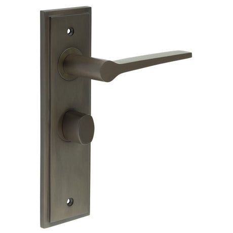 High quality image of Burlington - Knightsbridge Door Handle Bathroom Backplate Dark Bronze & Turn & Release Sku. BUR-20DB-453DB-81DB