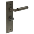 High quality image of Burlington - Westminster Door Handle Bathroom Backplate Dark Bronze & Turn & Release Sku. BUR-30DB-453DB-80DB
