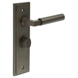 High quality image of Burlington - Westminster Door Handle Bathroom Backplate Dark Bronze & Turn & Release Sku. BUR-30DB-453DB-81DB