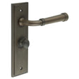 High quality image of Burlington - Highgate Door Handle Bathroom Backplate Dark Bronze & Turn & Release Sku. BUR-35DB-453DB-80DB