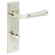 High quality image of Burlington - Highgate Door Handle Din Bathroom Backplate Polished Nickel & Turn & Release Sku. BUR-35PN-456PN-80PN