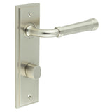 High quality image of Burlington - Highgate Door Handle Din Bathroom Backplate Satin Nickel & Turn & Release Sku. BUR-35SN-456SN-81SN