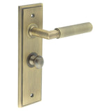 High quality image of Burlington - Piccadilly Door Handle Bathroom Backplate Antique Brass & Turn & Release Sku. BUR-40AB-453AB-80AB