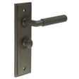 High quality image of Burlington - Piccadilly Door Handle Bathroom Backplate Dark Bronze & Turn & Release Sku. BUR-40DB-453DB-80DB