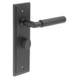 High quality image of Burlington - Piccadilly Door Handle Bathroom Backplate Black & Turn & Release Sku. BUR-40MB-453MB-81MB