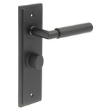 High quality image of Burlington - Piccadilly Door Handle Bathroom Backplate Black & Turn & Release Sku. BUR-40MB-453MB-81MB