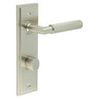 High quality image of Burlington - Piccadilly Door Handle Din Bathroom Backplate Satin Nickel & Turn & Release Sku. BUR-40SN-456SN-81SN