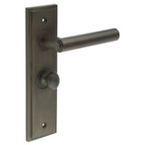 High quality image of Burlington - Richmond Door Handle Bathroom Backplate Dark Bronze & Turn & Release Sku. BUR-45DB-453DB-80DB