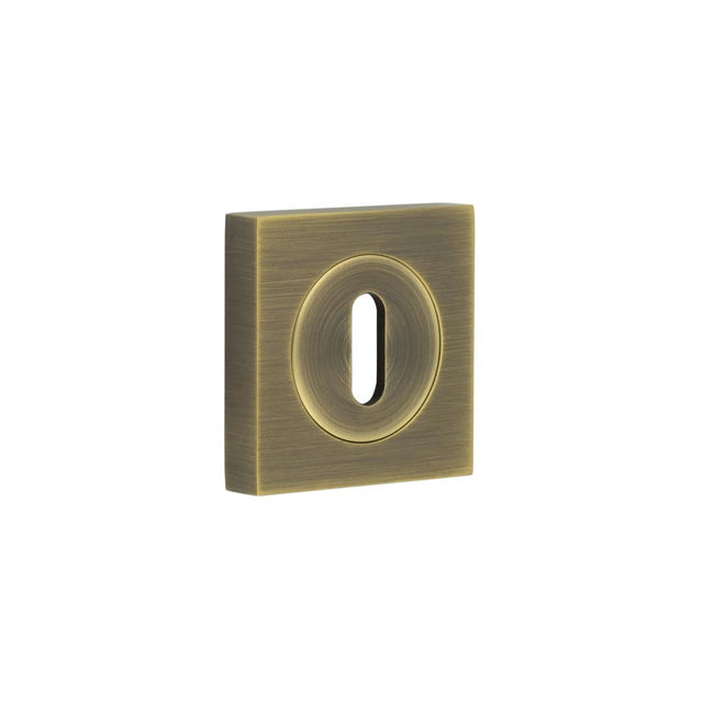 High quality image of Burlington - Standard Keyway Escutcheons Square Plain Rose Antique Brass Sku. BUR-60AB-171AB