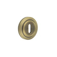 High quality image of Burlington - Standard Keyway Escutcheons Chamfered Rose Antique Brass Sku. BUR-60AB-72AB