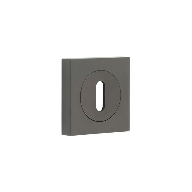 High quality image of Burlington - Standard Keyway Escutcheons Square Plain Rose Dark Bronze Sku. BUR-60DB-171DB