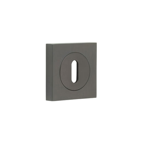 This is an image showing the Frelan - Burlington Standard Keyway Escutcheons Square Plain Rose Dark Bronze available to order from Trade Door Handles in Kendal