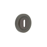High quality image of Burlington - Standard Keyway Escutcheons Plain Rose Dark Bronze Sku. BUR-60DB-71DB