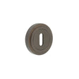 This is an image showing the Frelan - Burlington Standard Keyway Escutcheons Stepped Rose Dark Bronze available to order from Trade Door Handles in Kendal