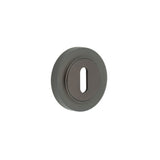 High quality image of Burlington - Standard Keyway Escutcheons Knurled Rose Dark Bronze Sku. BUR-60DB-75DB