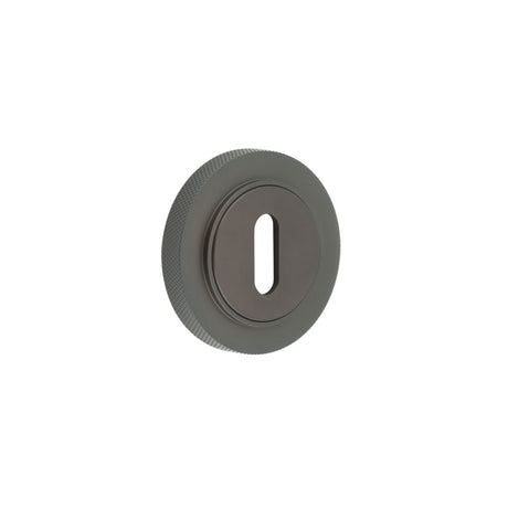 High quality image of Burlington - Standard Keyway Escutcheons Knurled Rose Dark Bronze Sku. BUR-60DB-75DB