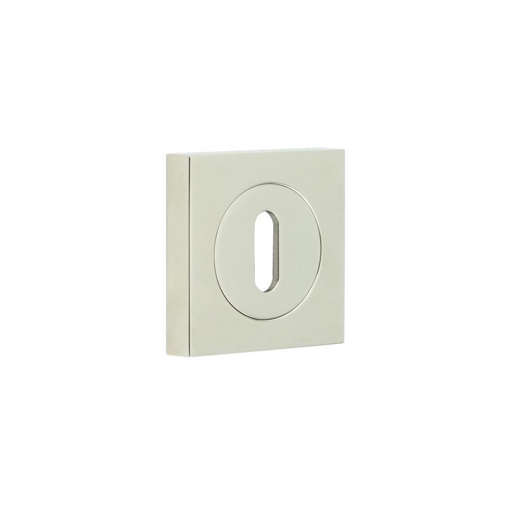 High quality image of Burlington - Standard Keyway Escutcheons Square Plain Rose Polished Nickel Sku. BUR-60PN-171PN