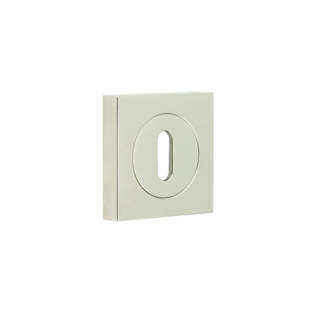 High quality image of Burlington - Standard Keyway Escutcheons Square Plain Rose Polished Nickel Sku. BUR-60PN-171PN