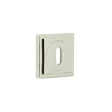 High quality image of Burlington - Standard Keyway Escutcheons Square Stepped Rose Polished Nickel Sku. BUR-60PN-173PN