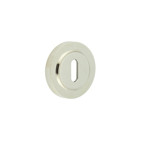 High quality image of Burlington - Standard Keyway Escutcheons Knurled Rose Polished Nickel Sku. BUR-60PN-75PN