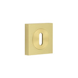 High quality image of Burlington - Standard Keyway Escutcheons Square Plain Rose Satin Brass Sku. BUR-60SB-171SB