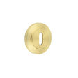 High quality image of Burlington - Standard Keyway Escutcheons Chamfered Rose Satin Brass Sku. BUR-60SB-72SB