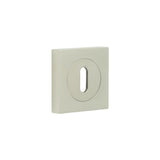 High quality image of Burlington - Standard Keyway Escutcheons Square Plain Rose Satin Nickel Sku. BUR-60SN-171SN
