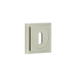 This is an image showing the Frelan - Burlington Standard Keyway Escutcheons Square Stepped Rose Satin Nickel available to order from Trade Door Handles in Kendal