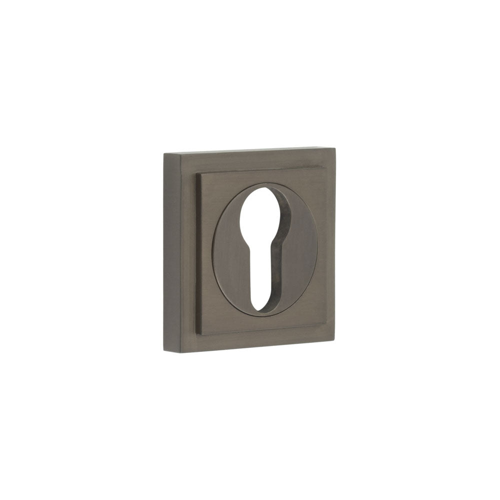 High quality image of Burlington - Euro Profile Escutcheons Square Stepped Rose Dark Bronze Sku. BUR-61DB-173DB