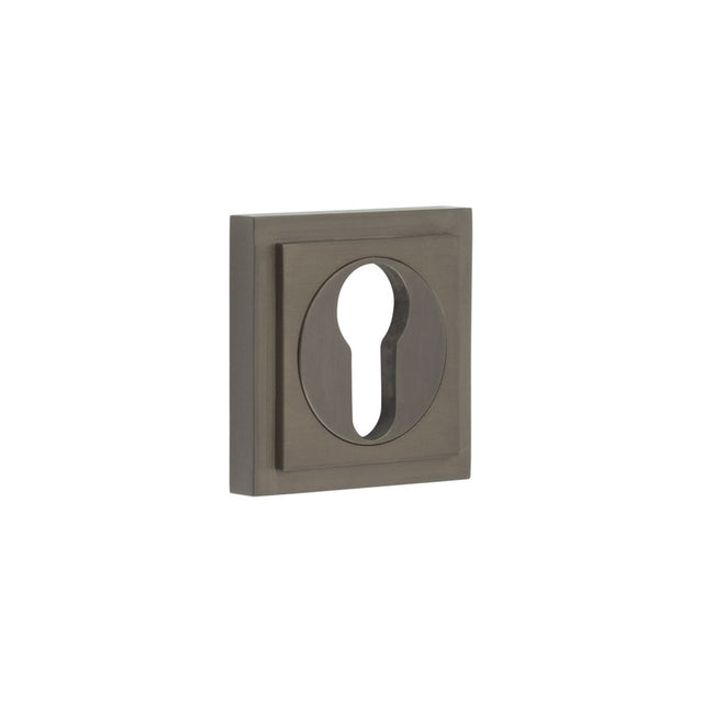 High quality image of Burlington - Euro Profile Escutcheons Square Stepped Rose Dark Bronze Sku. BUR-61DB-173DB