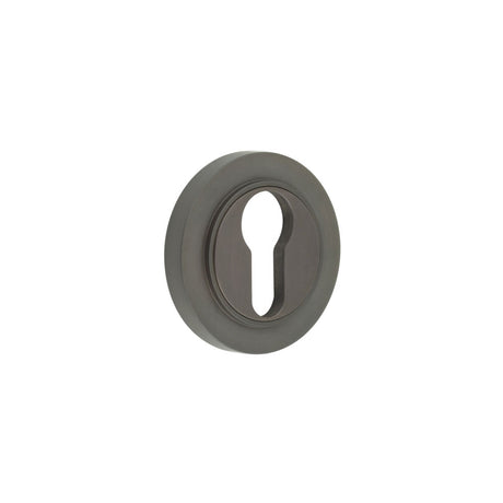 High quality image of Burlington - Euro Profile Escutcheons Plain Rose Dark Bronze Sku. BUR-61DB-71DB