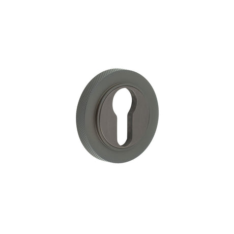High quality image of Burlington - Euro Profile Escutcheons Knurled Rose Dark Bronze Sku. BUR-61DB-75DB