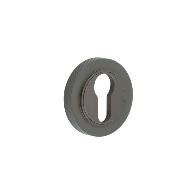 High quality image of Burlington - Euro Profile Escutcheons Knurled Rose Dark Bronze Sku. BUR-61DB-75DB