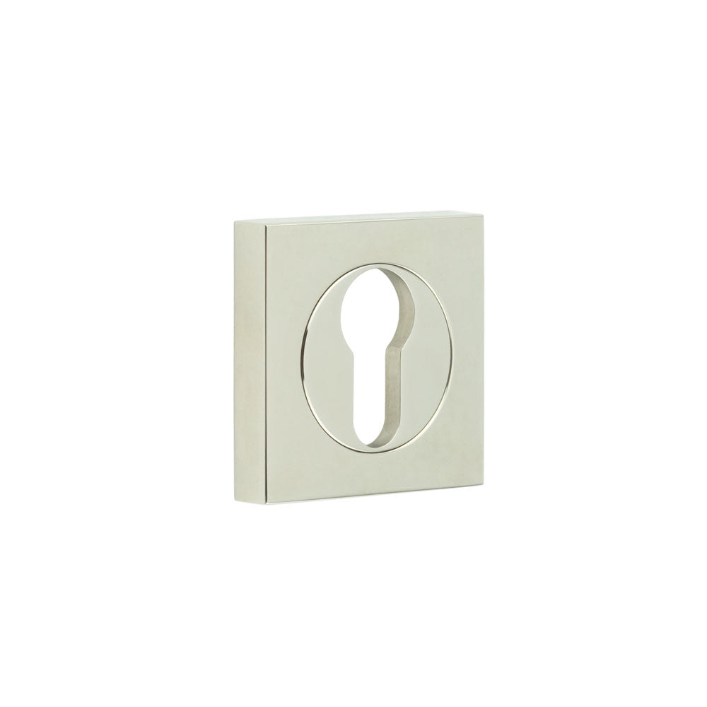 High quality image of Burlington - Euro Profile Escutcheons Square Plain Rose Polished Nickel Sku. BUR-61PN-171PN