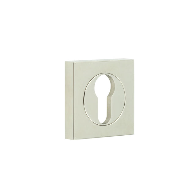 High quality image of Burlington - Euro Profile Escutcheons Square Plain Rose Polished Nickel Sku. BUR-61PN-171PN