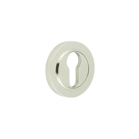 High quality image of Burlington - Euro Profile Escutcheons Plain Rose Polished Nickel Sku. BUR-61PN-71PN