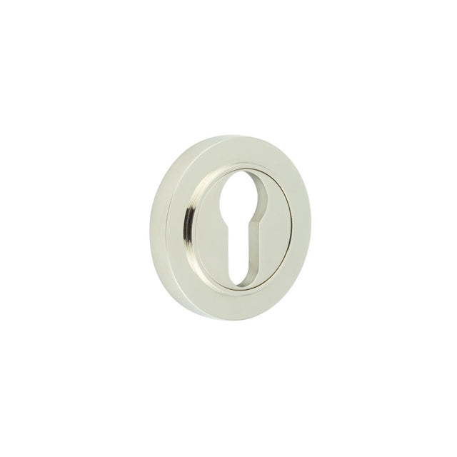 High quality image of Burlington - Euro Profile Escutcheons Plain Rose Polished Nickel Sku. BUR-61PN-71PN