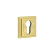 High quality image of Burlington - Euro Profile Escutcheons Square Stepped Rose Satin Brass Sku. BUR-61SB-173SB