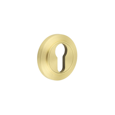 High quality image of Burlington - Euro Profile Escutcheons Chamfered Rose Satin Brass Sku. BUR-61SB-72SB