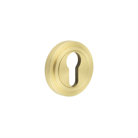 High quality image of Burlington - Euro Profile Escutcheons Stepped Rose Satin Brass Sku. BUR-61SB-73SB